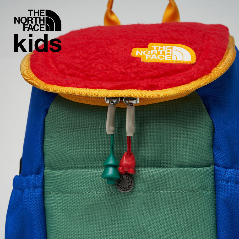 The North Face北面兒童多色拼接繽紛幾何翻蓋式拉鍊後背包｜52VWATM