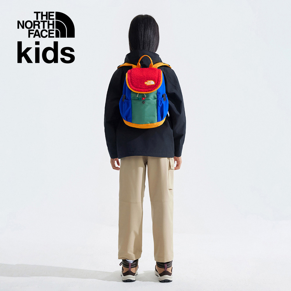 The North Face北面兒童多色拼接繽紛幾何翻蓋式拉鍊後背包｜52VWATM