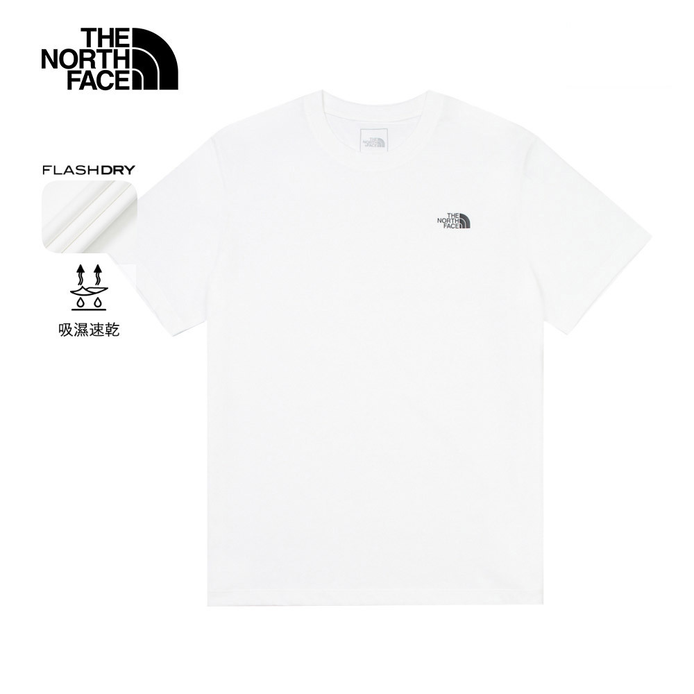 The North Face北面男款白色吸濕排汗短袖T恤｜89QVFN4