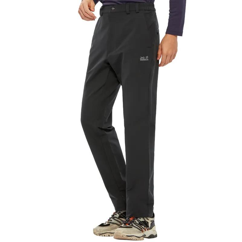 【Jack Wolfskin 飛狼】買一送一↘︎男 防撥水極簡彈性休閒長褲 登山褲『暗夜灰』(150795)