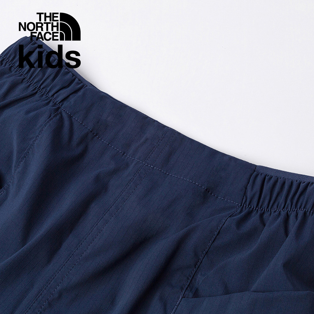 The North Face北面兒童UPF藍色防風防曬防潑水彈力褲腰縮口褲｜89XD8K2