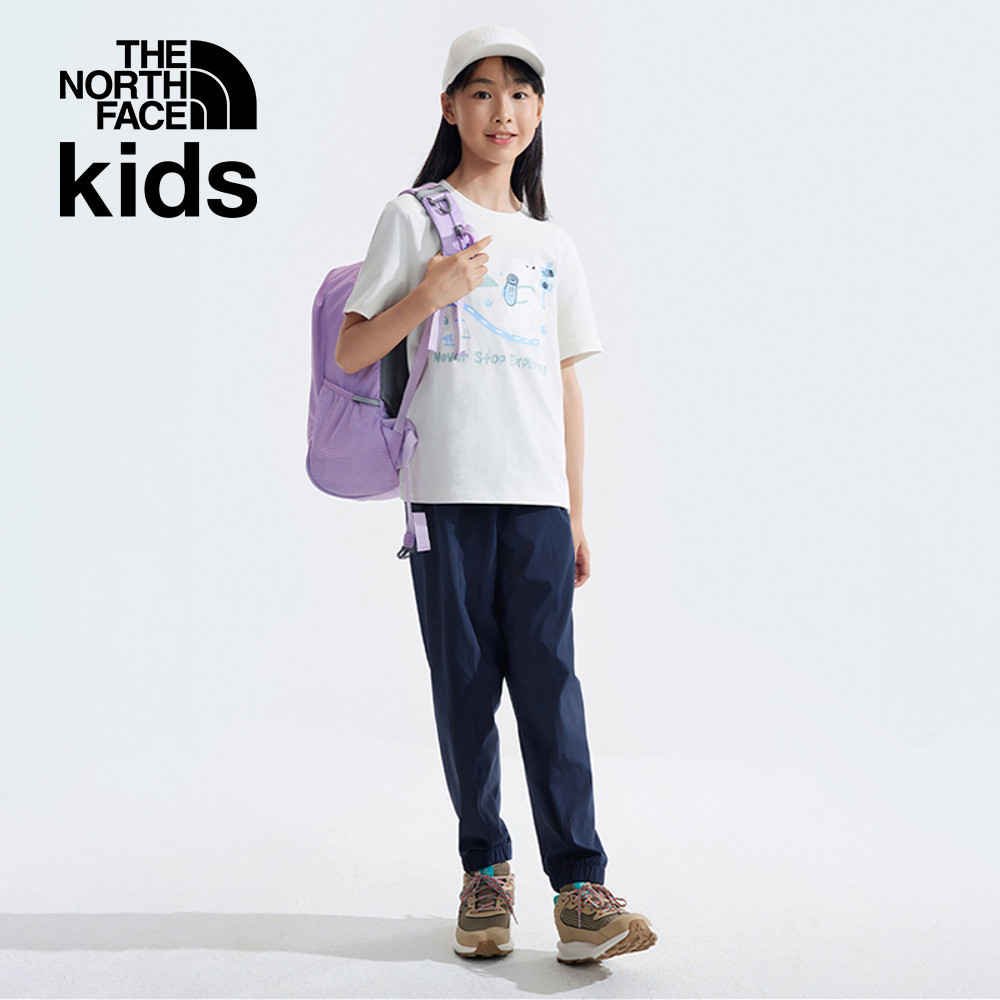 The North Face北面兒童UPF藍色防風防曬防潑水彈力褲腰縮口褲｜89XD8K2