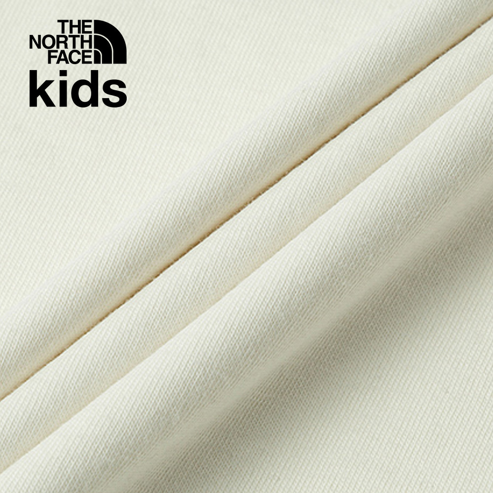 【10/25 00點週末限定】The North Face北面兒童米白色純棉舒適胸前大尺寸趣味印花短袖T恤｜89XEQLI