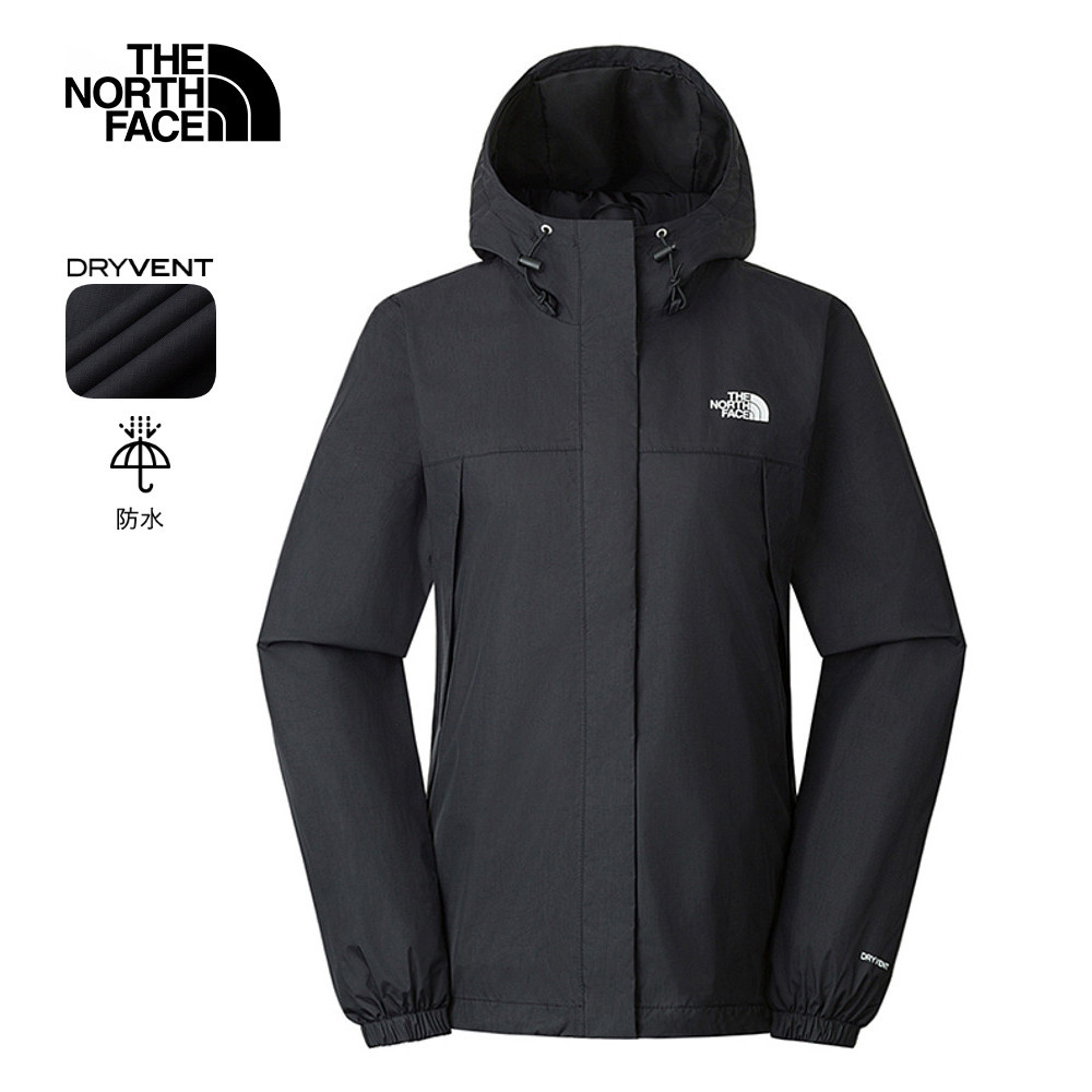 The North Face 【限時搶購】女款黑色防水透氣連帽衝鋒衣｜5K2X4H0｜?限時