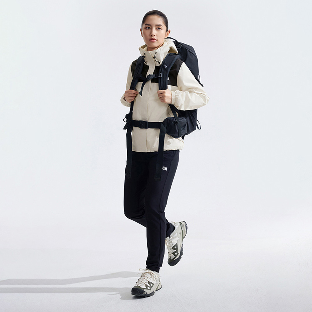 【限時搶購】女款米白色防水透氣連帽衝鋒衣｜5K2XROU