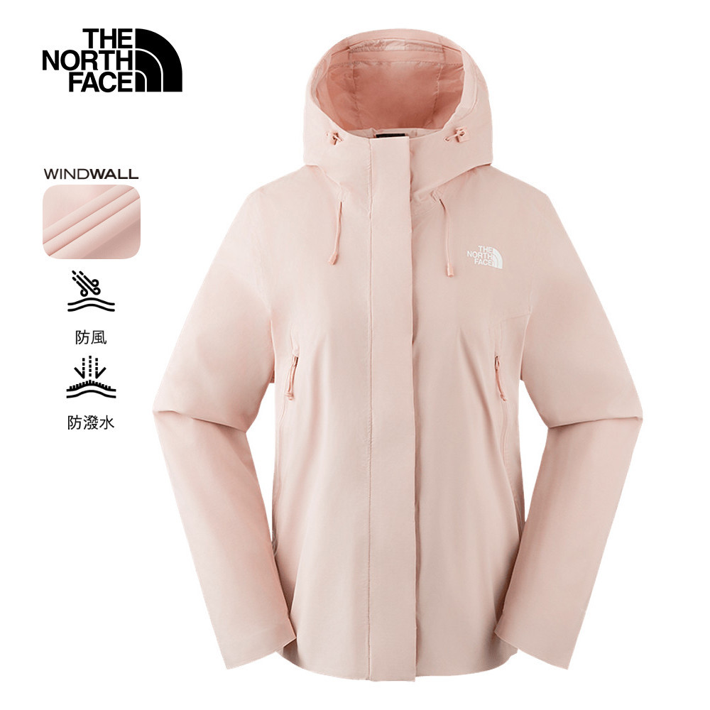 【10/25 12點週末限定】The North Face北面女款粉色防風防潑水連帽外套｜89Y2LK6