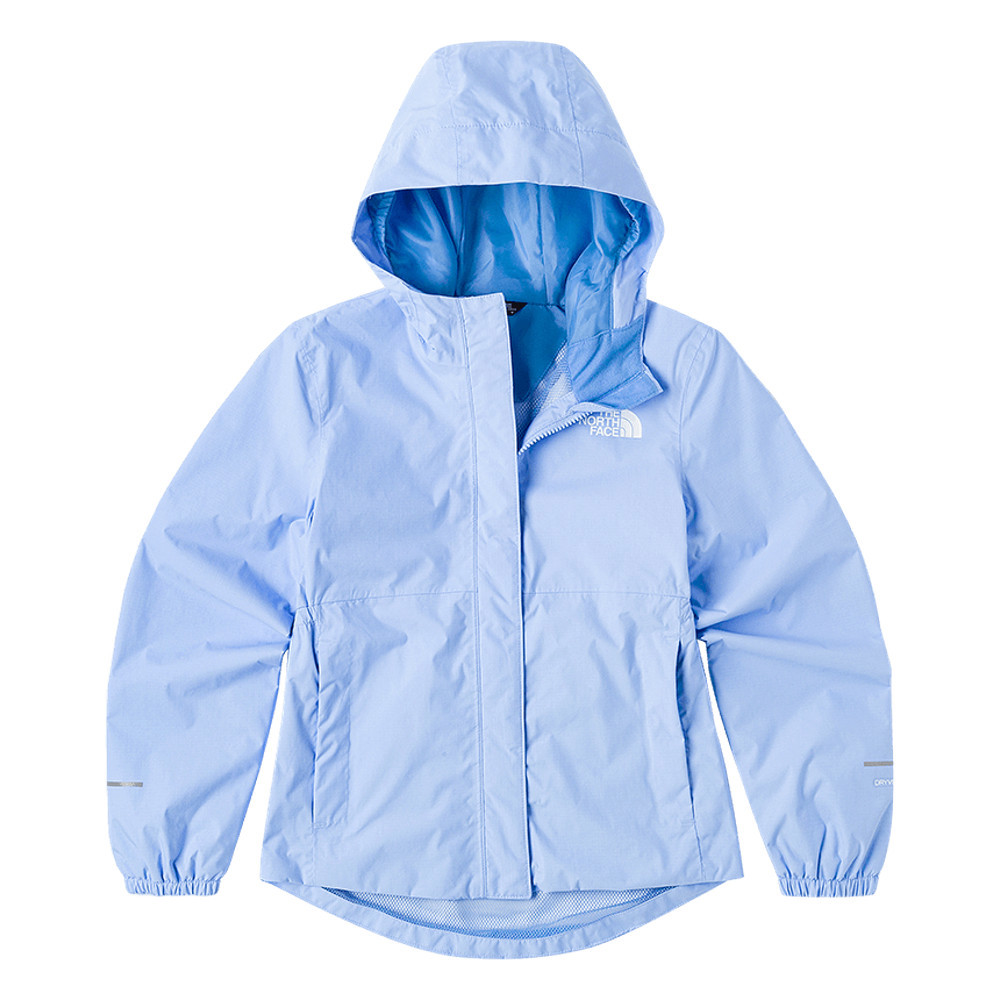 The North Face北面兒童藍色防水透氣收腰連帽衝鋒衣｜8A491I5