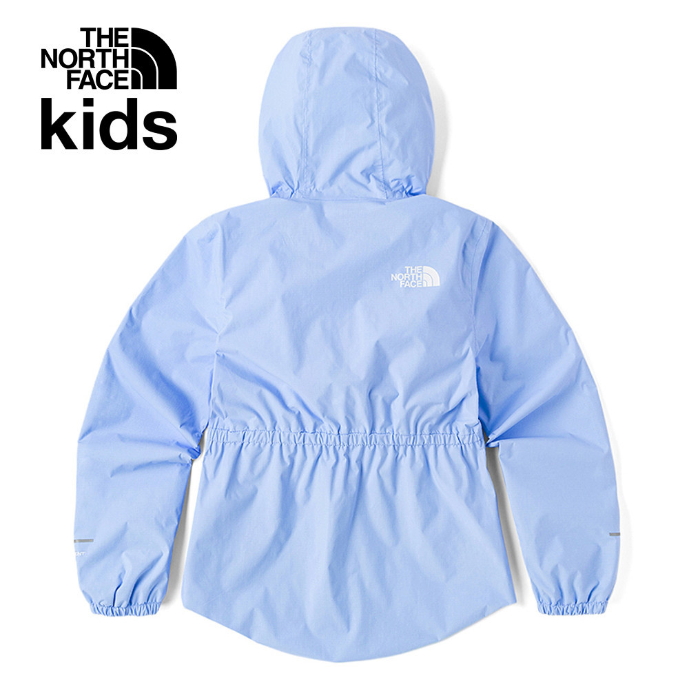 The North Face北面兒童藍色防水透氣收腰連帽衝鋒衣｜8A491I5