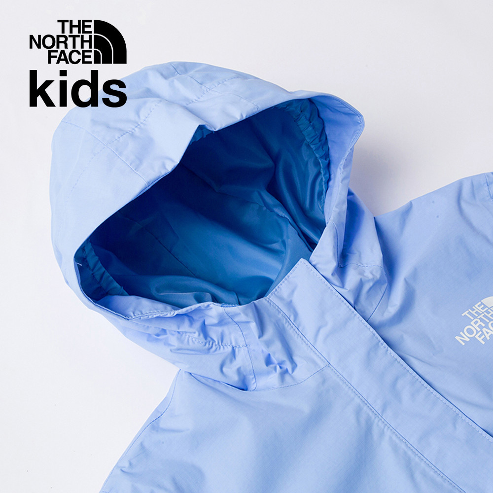 The North Face北面兒童藍色防水透氣收腰連帽衝鋒衣｜8A491I5