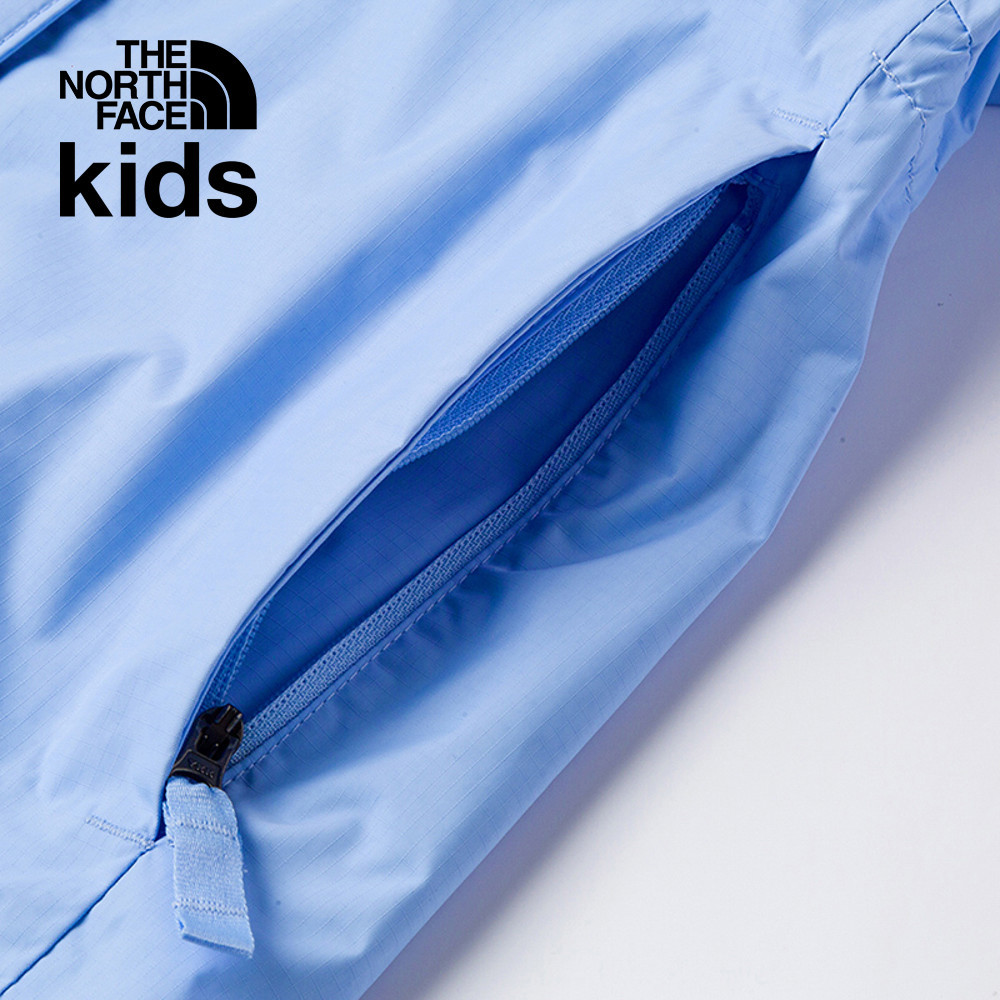 The North Face北面兒童藍色防水透氣收腰連帽衝鋒衣｜8A491I5