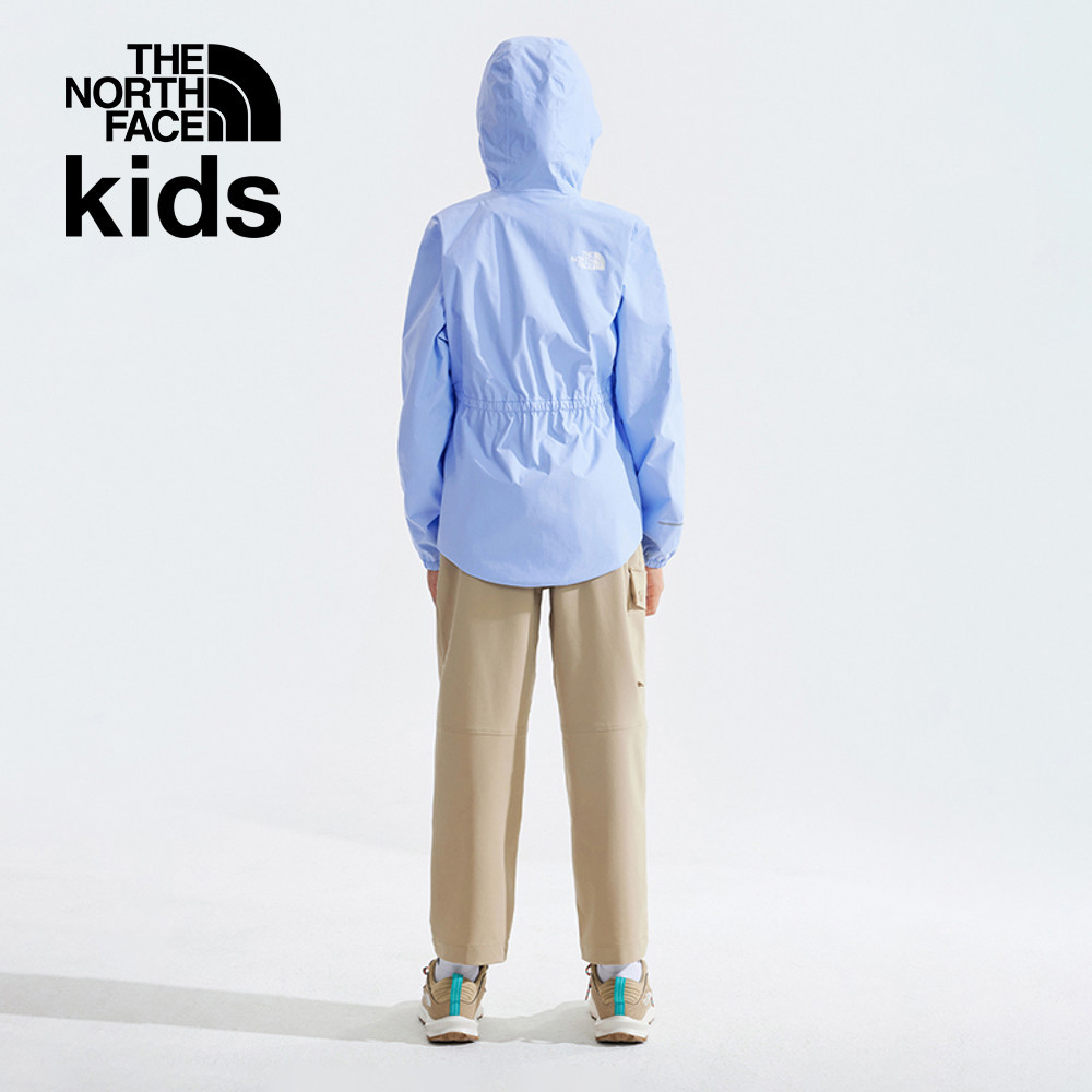 The North Face北面兒童藍色防水透氣收腰連帽衝鋒衣｜8A491I5