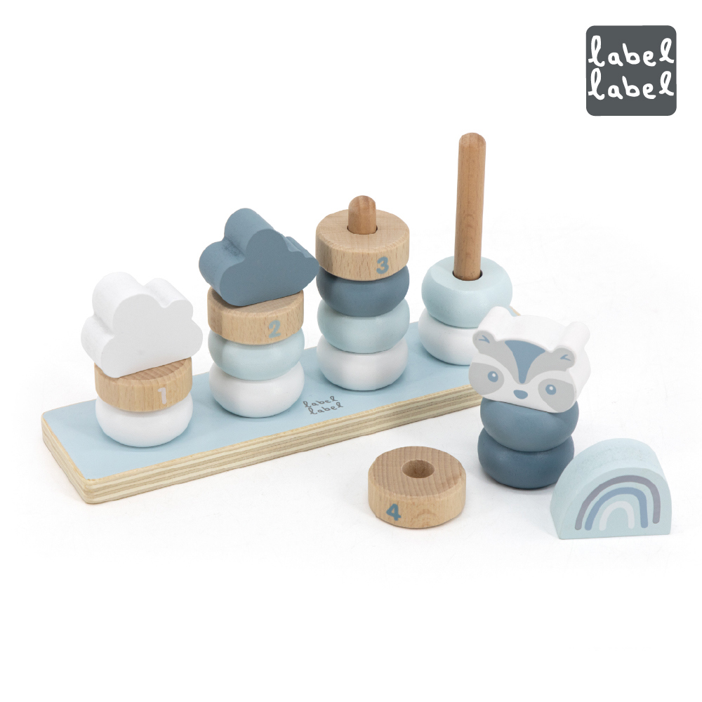 【Label Label】木質趣味疊疊樂_藍色_廠商直送
