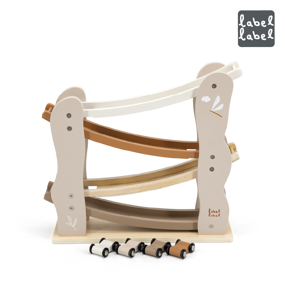 【Label Label】小汽車木質軌道組_奶茶色_廠商直送