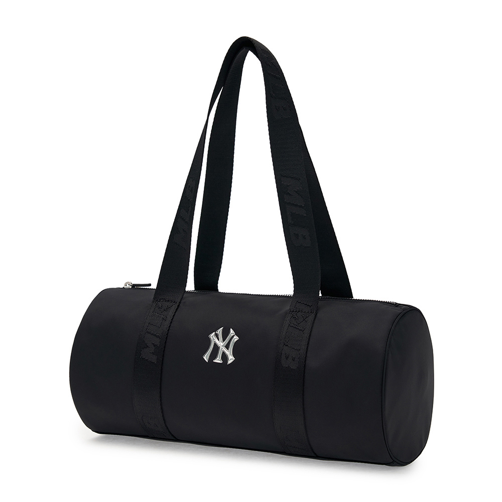 MLB 輕量尼龍 圓筒包 運動肩背包 手提包 紐約洋基隊 (3ABQL024N-50BKS)