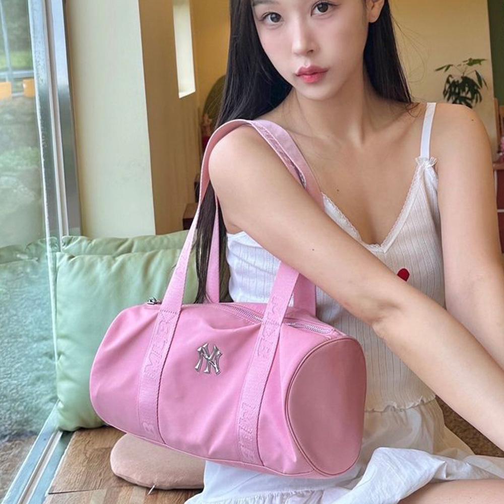 MLB 輕量尼龍 圓筒包 運動肩背包 手提包 紐約洋基隊 (3ABQL024N-50PKM)