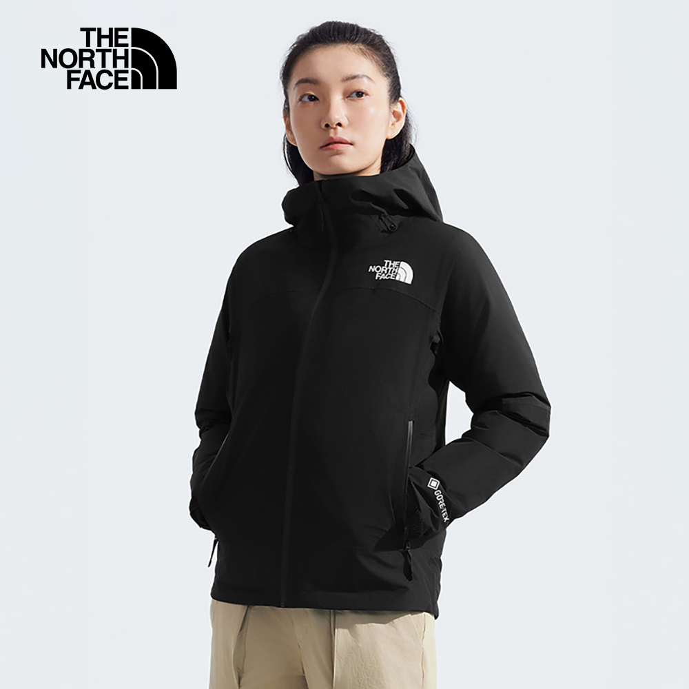 The North Face北面女款黑色Gore-Tex防水防風透氣保暖連帽羽絨內裡三合一外套｜83RU4H0
