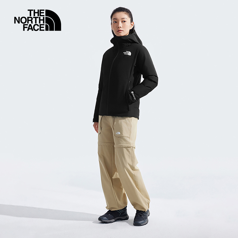 The North Face北面女款黑色Gore-Tex防水防風透氣保暖連帽羽絨內裡三合一外套｜83RU4H0
