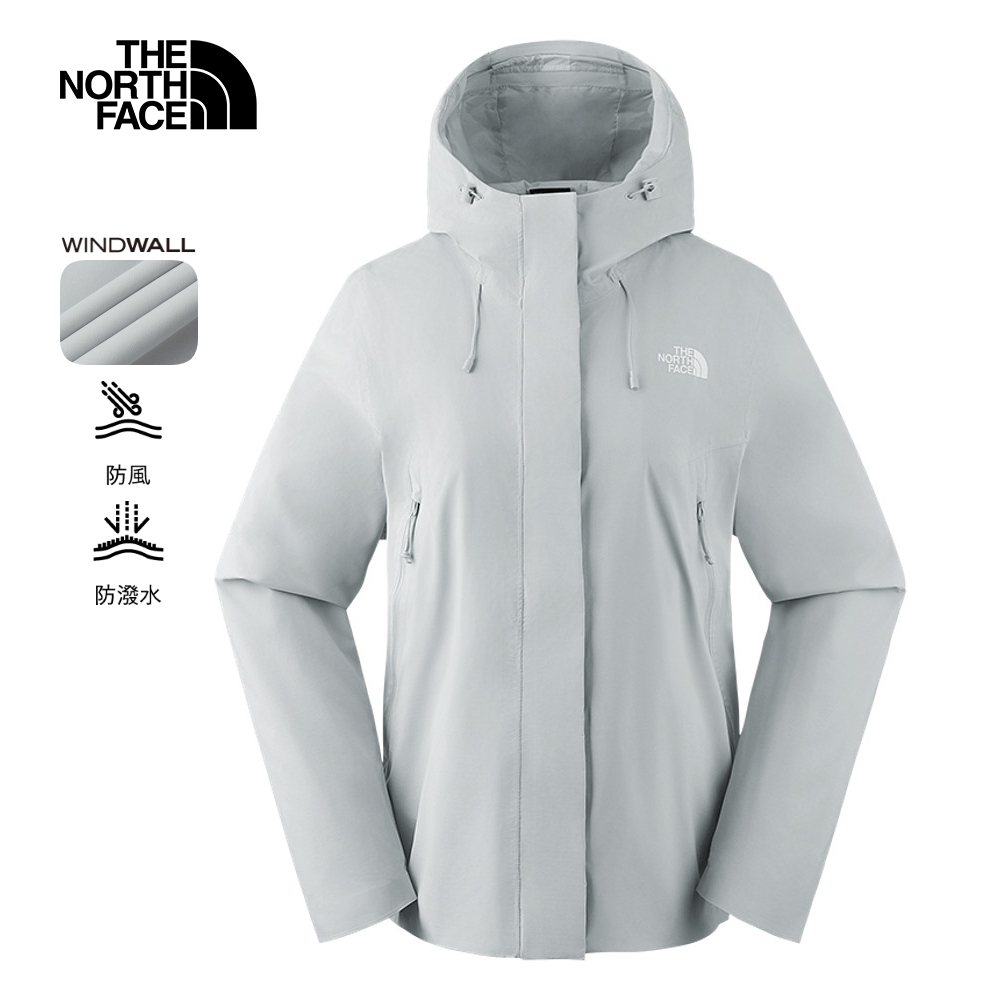 The North Face 【限時搶購】女款灰色防風防潑水連帽外套｜89Y2A0M｜?限時