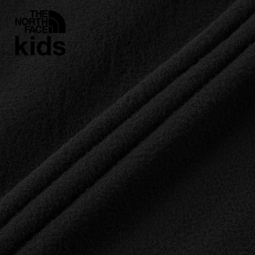 The North Face北面兒童黑色品牌刺繡LOGO立領抓絨外套｜8DNAJK3