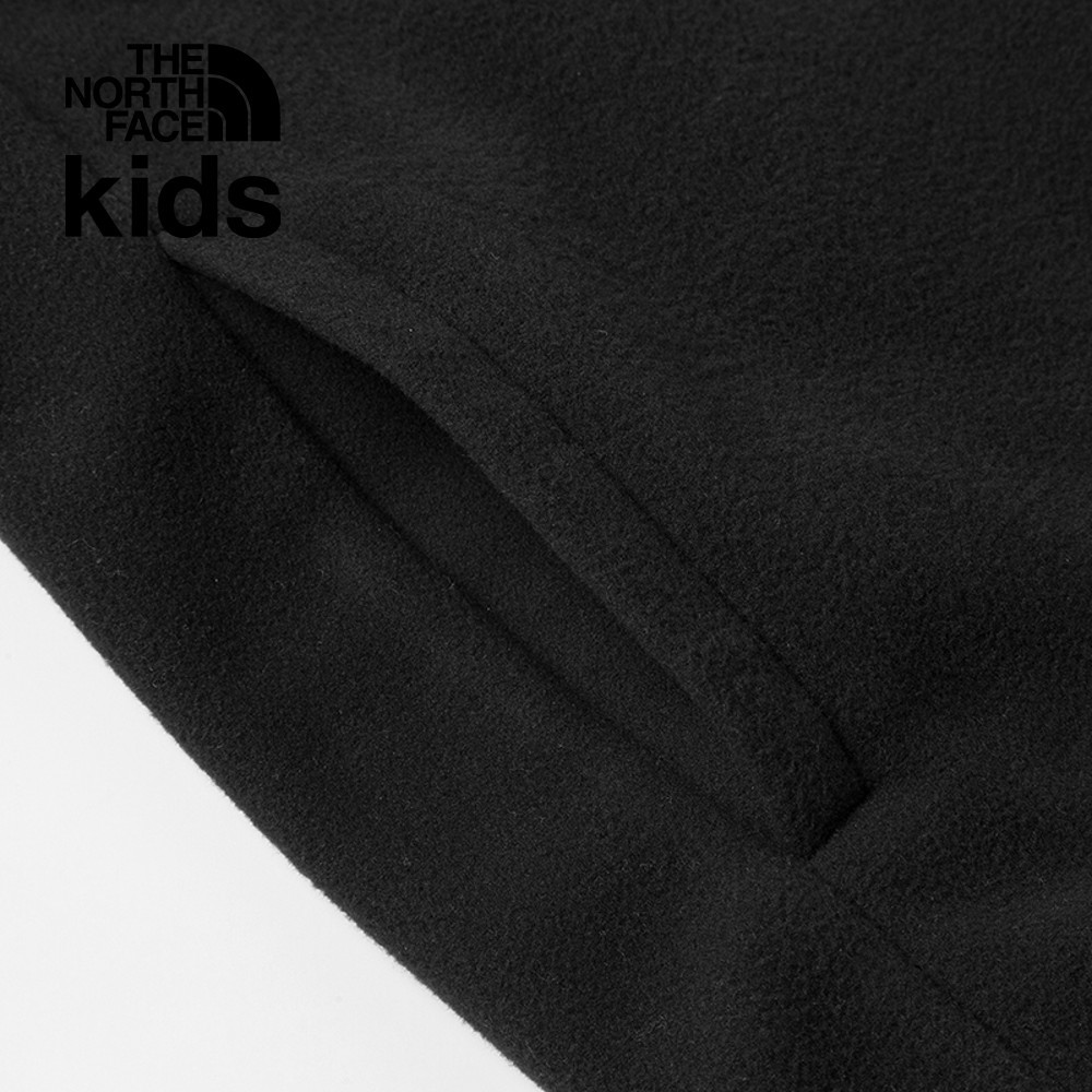 The North Face北面兒童黑色品牌刺繡LOGO立領抓絨外套｜8DNAJK3
