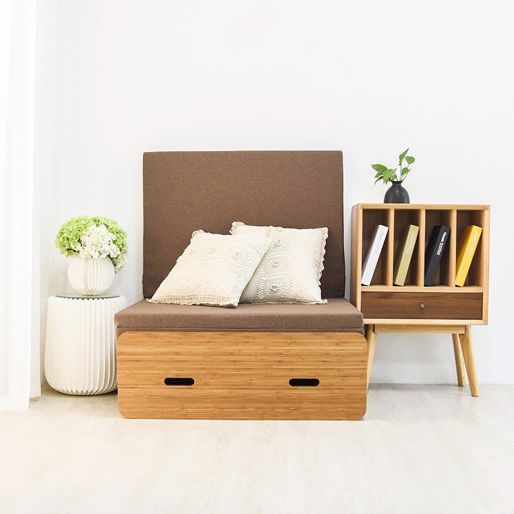 我谷風盆　約32cm×約22.5cm×約3.5cm 十八紙風琴摺疊雙人沙發床(150cm 寬)