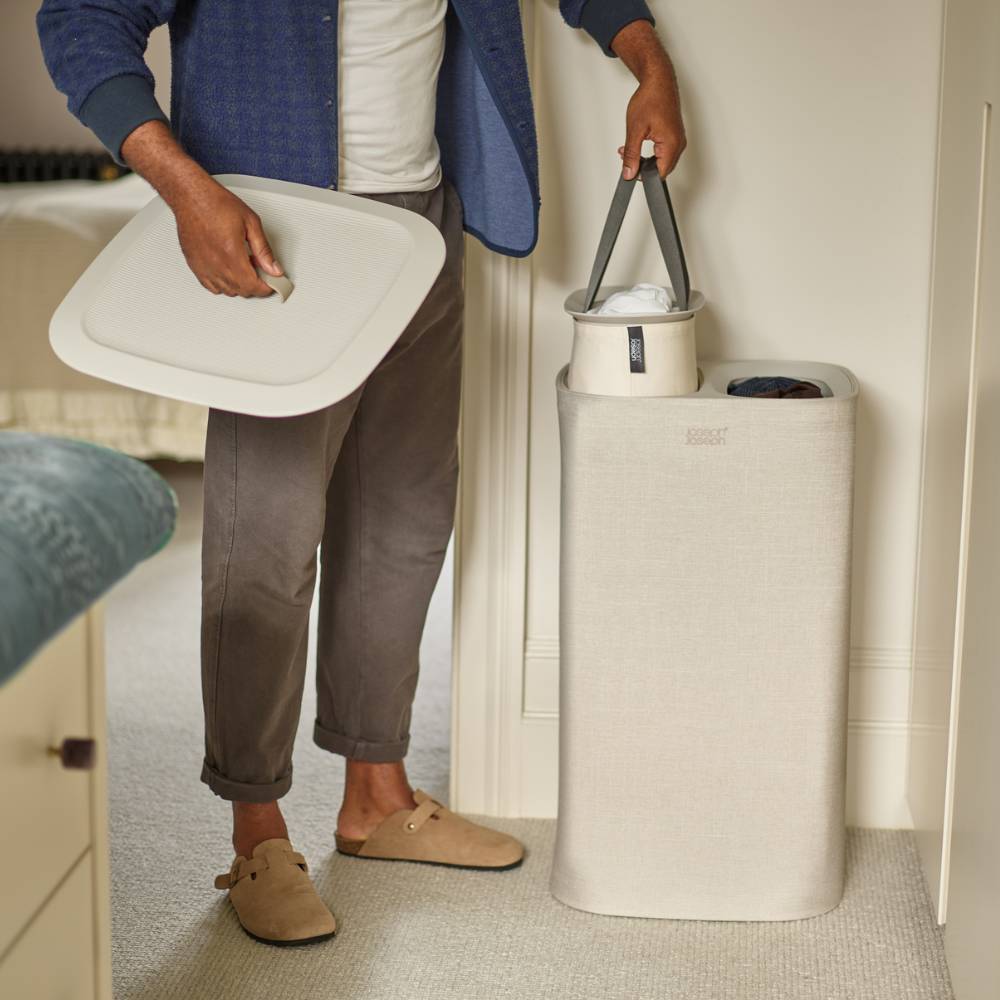 Joseph Joseph Tota 60L 分類洗衣籃(雙格) -米白_3