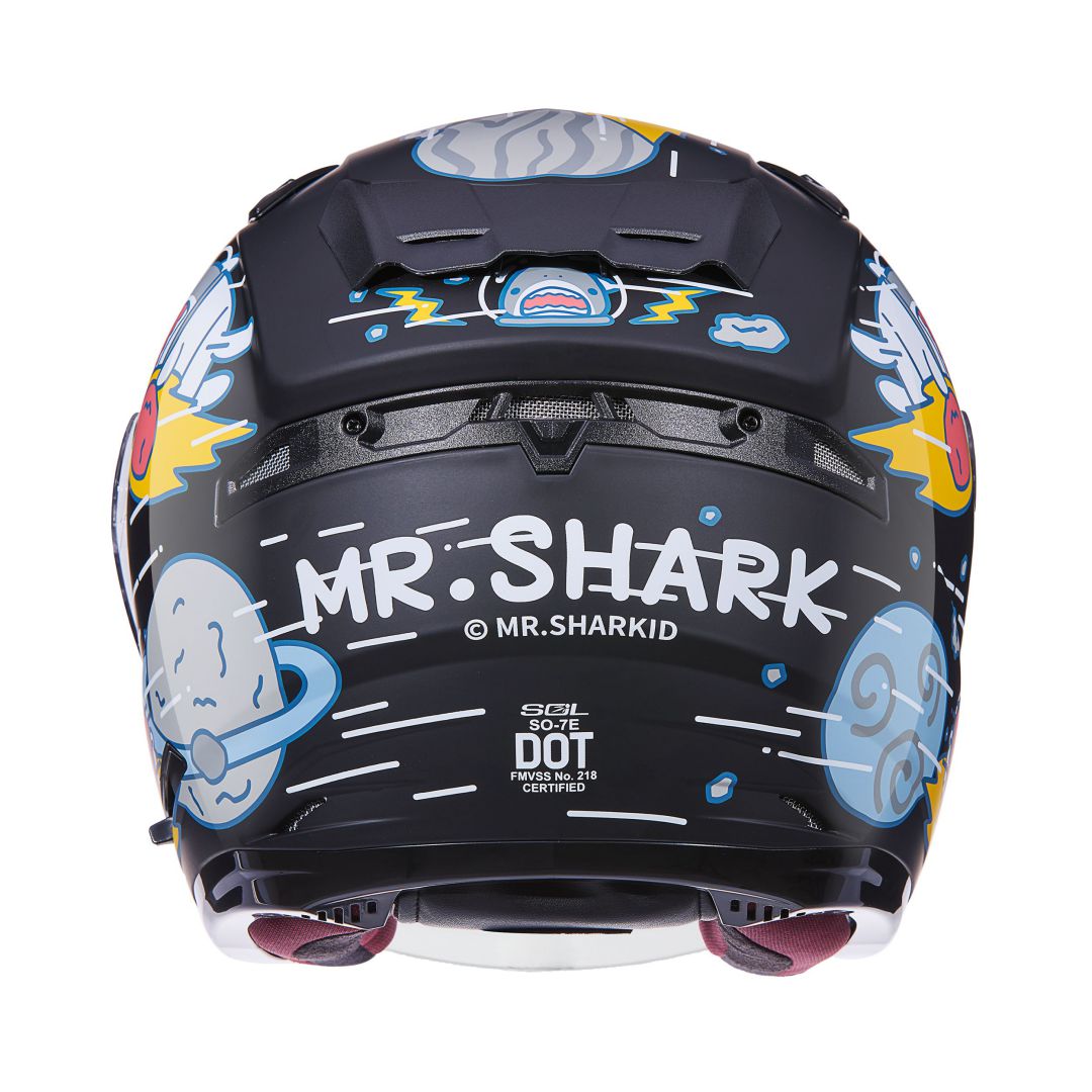 MR.SHARK聯名款】SOL SO7E MR.SHARK 鯊魚先生星空黑3/4罩安全帽