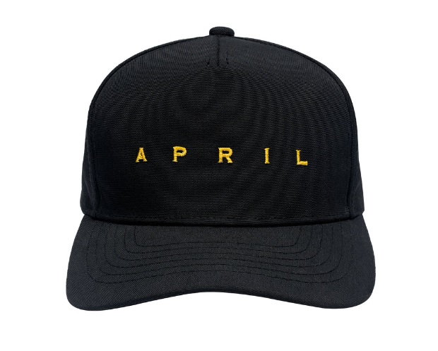 【 APRIL 】後扣帽 黑/黃字 - EMB SNAPBACK_0