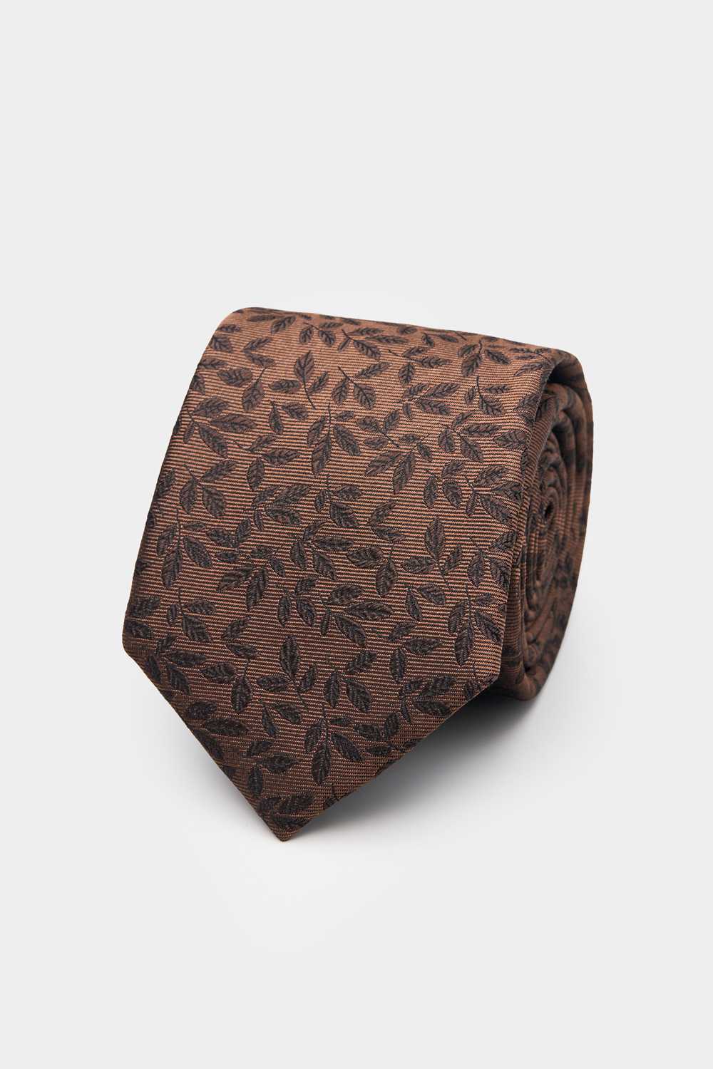 SST&C Khaki Leaf Narrow Tie | 00362409020_0