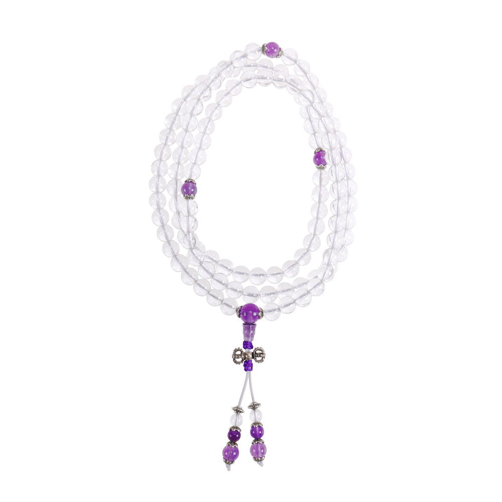 智慧除障白水晶108顆念珠-8mm（限海外直購）Prayer Beads