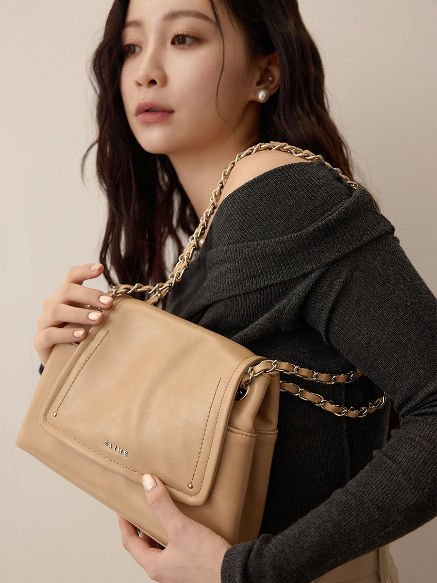 送料込★S’AIME★皮穿錬掀蓋流浪方包 M★2wayショルダーバッグ S'AIME 皮穿鍊掀蓋流浪方包(M)｜ S'AIME東京企劃