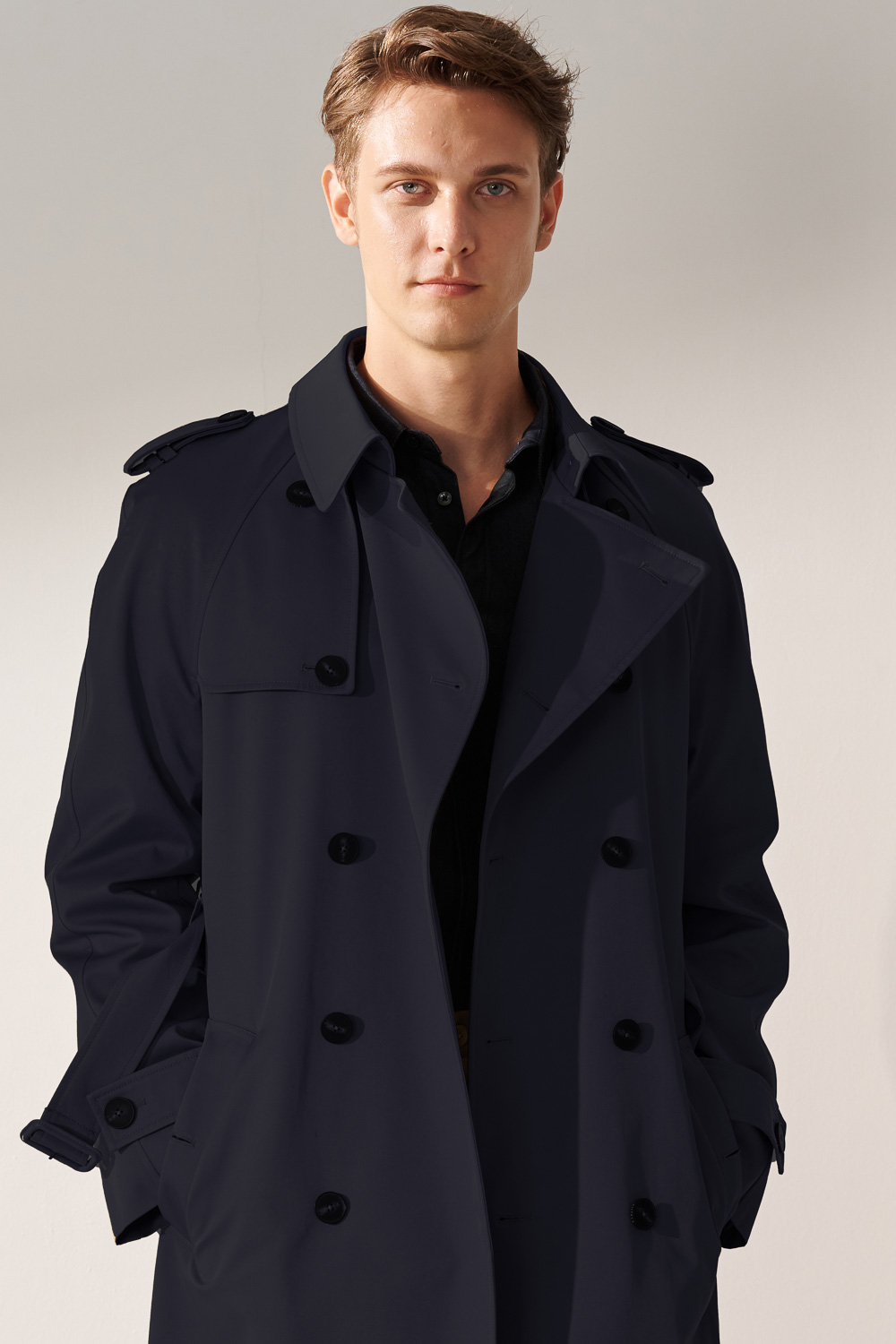 SST&C 黑色雙排扣長版風衣｜00142410004 (Outlet)_2