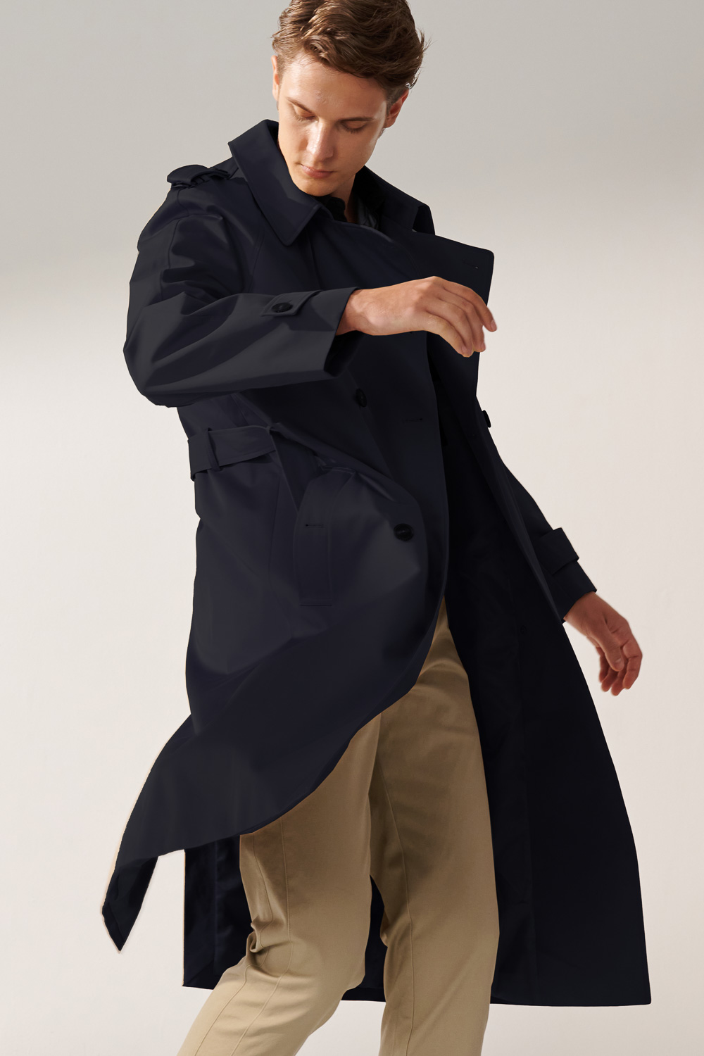 SST&C 黑色雙排扣長版風衣｜00142410004 (Outlet)_5
