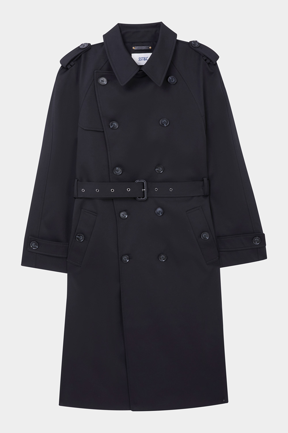SST&C 黑色雙排扣長版風衣｜00142410004 (Outlet)_7