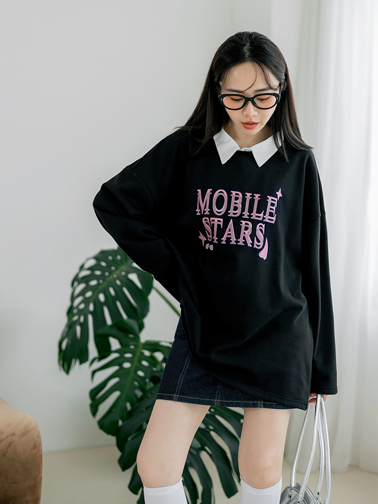 寬版蝴蝶結字母印花大學TEE_7