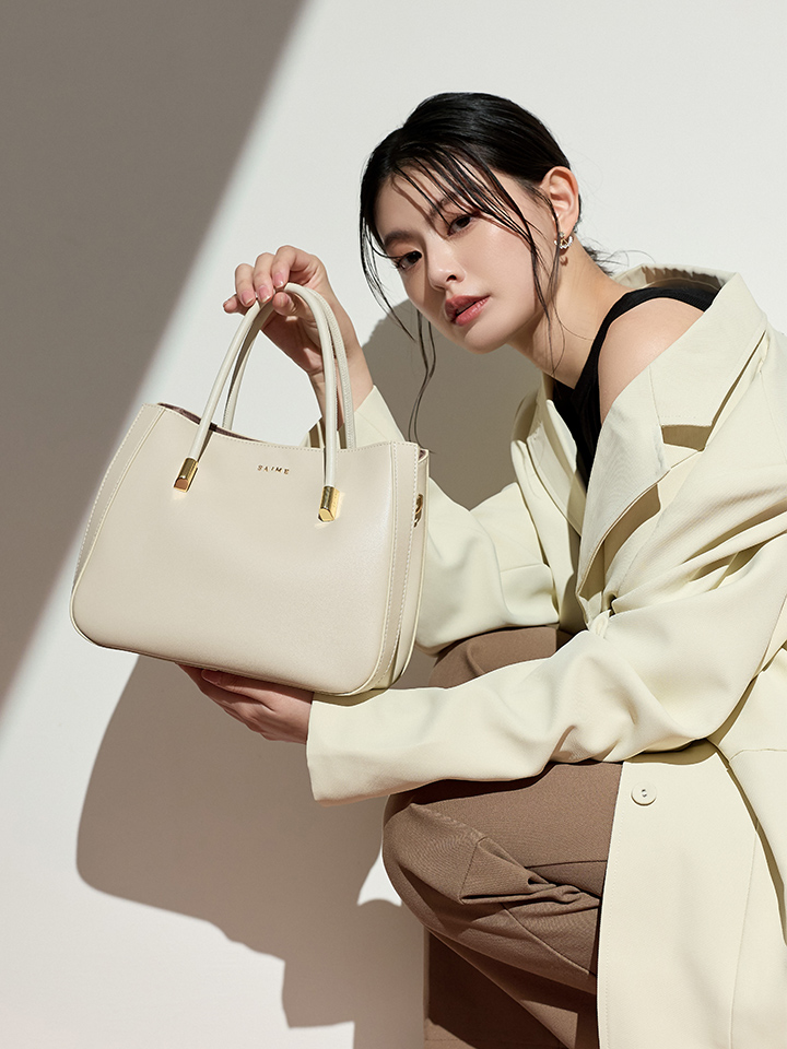 送料込★S’AIME★真皮花苞三層托特包★本革 ショルダーバッグ ☆S'AIME 真皮花苞三層托特包 本革 三層ショルダーバッグ/