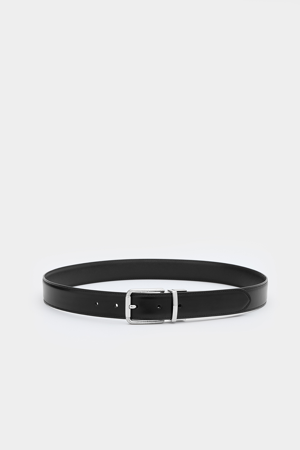 SST&C Black & Dark Blue Back Turn Pin Buckle Belt | 00312411002_0