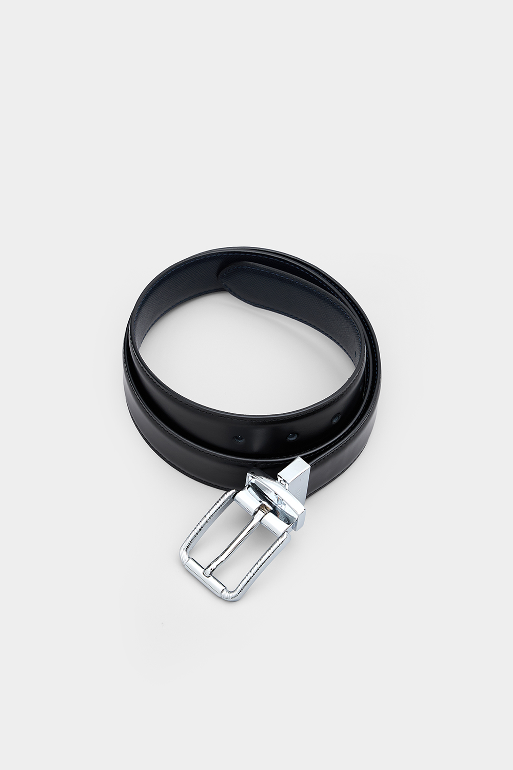 SST&C Black & Dark Blue Back Turn Pin Buckle Belt | 00312411002_2