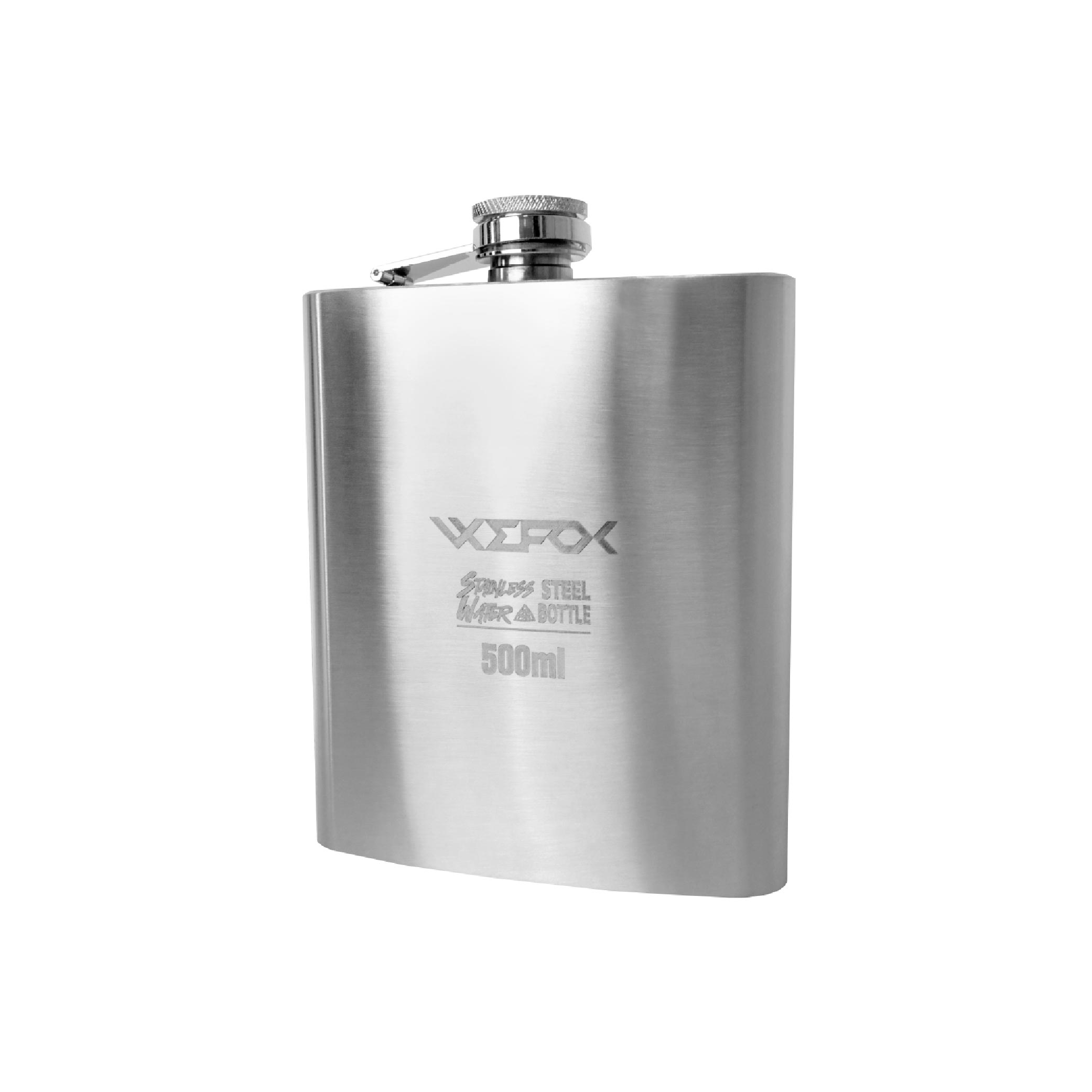 WEFOX 不鏽鋼扁酒壺水壺釣魚水壺茶壺酒壺500CC