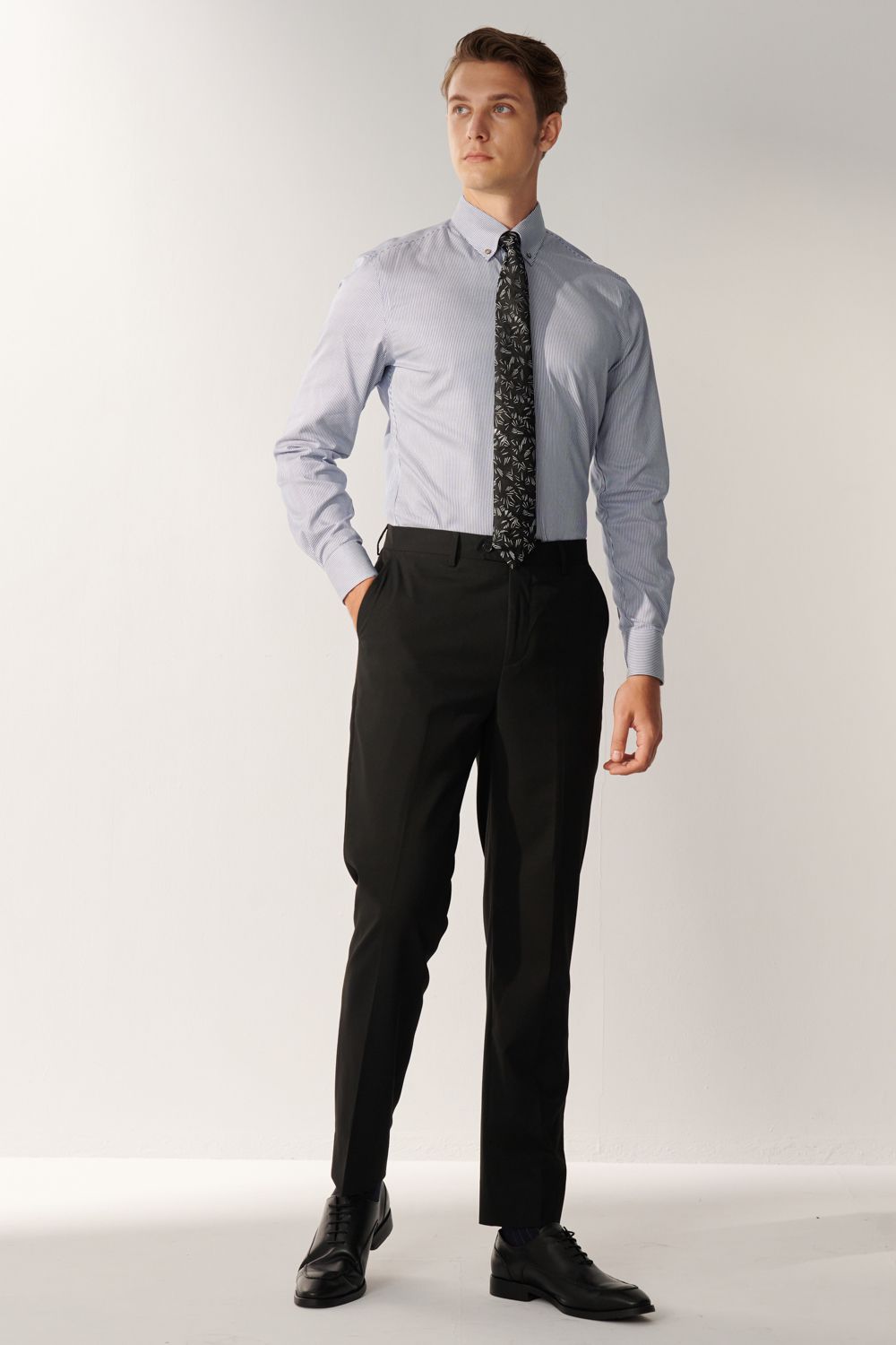 SST&C Basic Black Slim Fit Suit Trousers | 00022411001_0