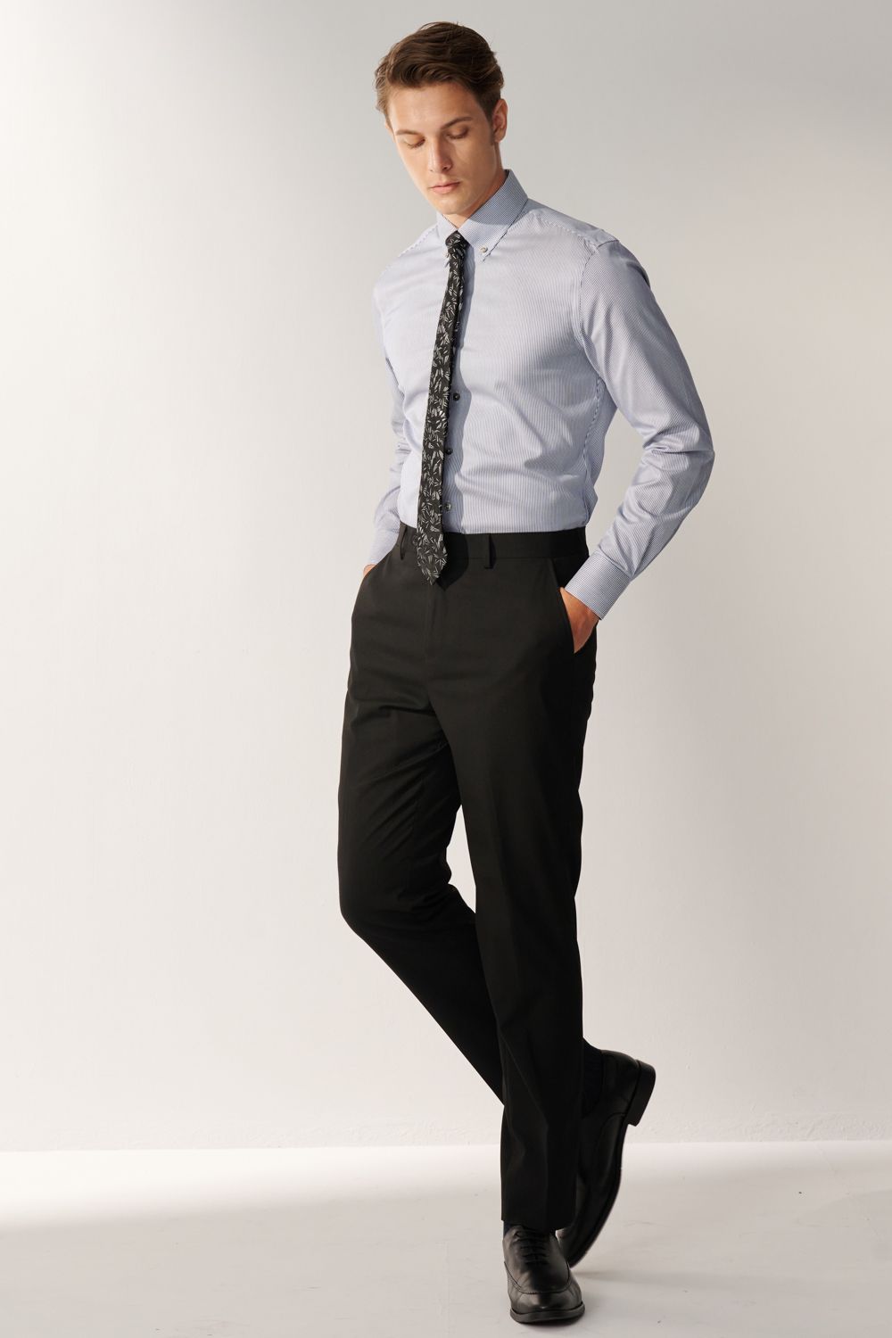 SST&C Basic Black Slim Fit Suit Trousers | 00022411001_1