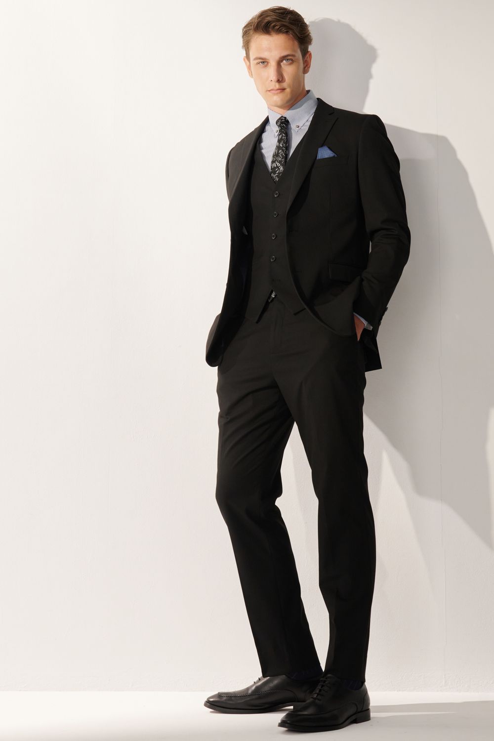 SST&C Basic Black Slim Fit Suit Trousers | 00022411001_3