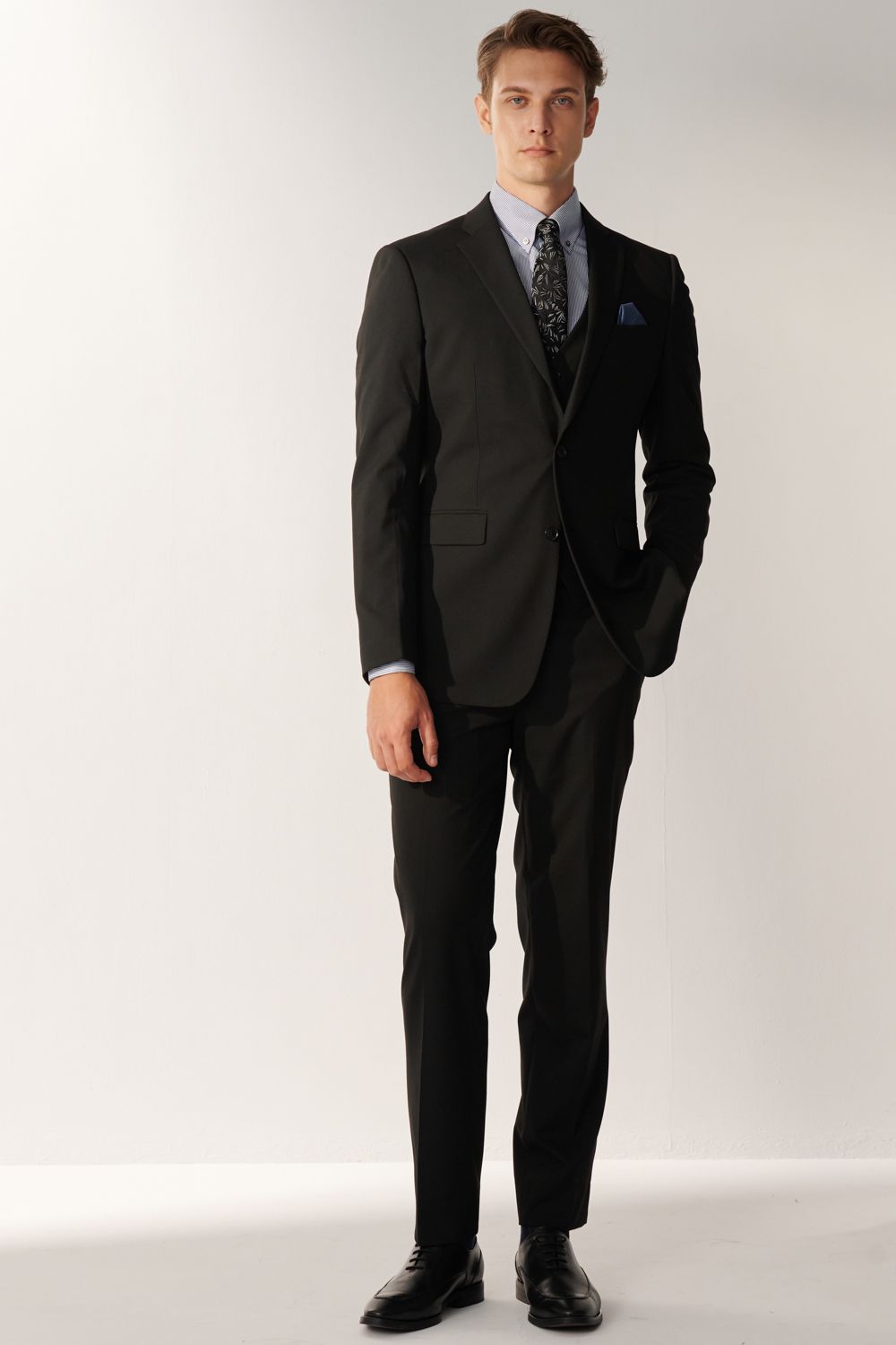 SST&C Basic Black Slim Fit Suit Trousers | 00022411001_5