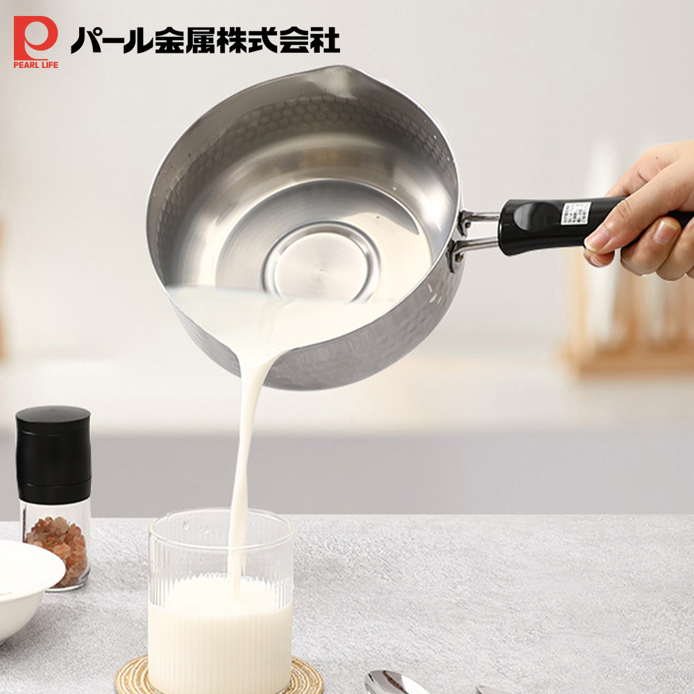 【日本珍珠金屬】日本製銀河壓紋不銹鋼雪平鍋-15CM(含蓋)_6