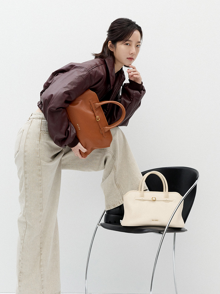 ★S'AIME Jennie皮帶釦托特包(Ｍ)ハンドショルダーバック/送料込 S'AIME Jennie皮帶釦托特包(M)｜ S'AIME東京企劃