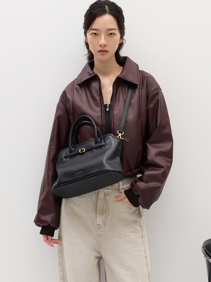 ★S'AIME Jennie皮帶釦肩背包 (S)ハンドショルダーバック/送料込 ☆S'AIME Jennie皮帶釦肩背包 (S)ハンドショルダーバック/送料込