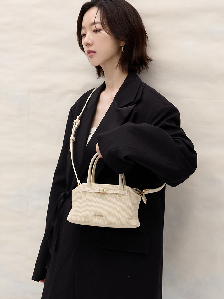★S'AIME Jennie皮帶釦托特包(Ｍ)ハンドショルダーバック/送料込 S'AIME Jennie燈芯絨皮帶釦手提包(XS)｜ S'AIME東京企劃