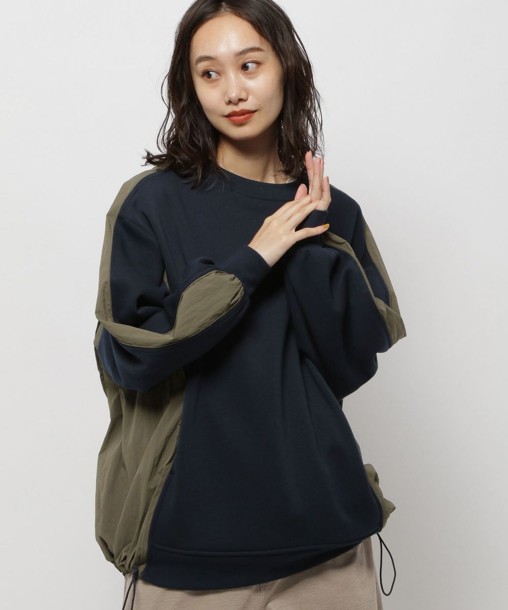 niko and女異素材拼接下擺束繩長袖上衣-三色-142587