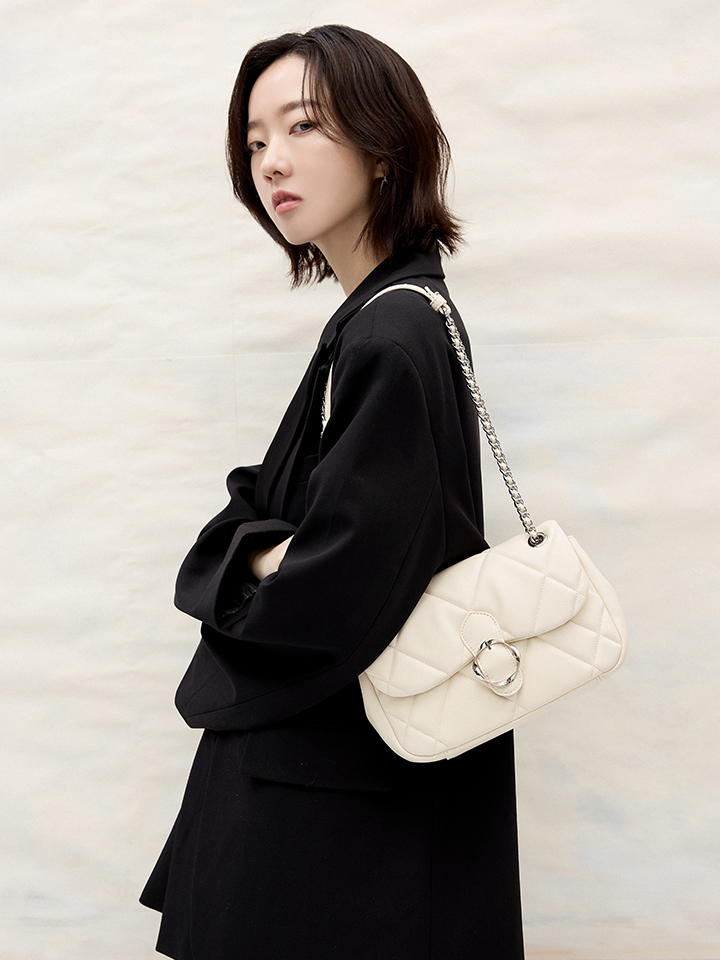 送料込★S’AIME★菱格絎縫束口小水桶包★2way キルティングBAG 送料込☆S'AIME☆菱格絎縫束口小水桶包☆2way キルティングBAG