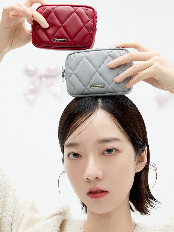 送料込★S’AIME★菱格絎縫束口小水桶包★2way キルティングBAG S'AIME 菱格絎縫方型零錢包｜S'AIME 東京企劃